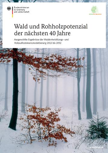 Cover der Broschüre "Wald und Rohholzpotential der nächsten 40 Jahre"